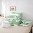 thumbnail image 5 of Homewish Green Buffalo Plaid Bedding Comforter Set 7 Pieces for Adult, Fashion Stripe Lines Full Bedding Set, Chic US Flag Reversible Fitted Sheet Flat Sheet, Breathable Home Decor, 5 of 7