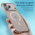 thumbnail image 2 of TECH CIRCLE for iPhone 17 Hard PC Frosted Case Metal Border Translucent Back Cover Lens Protection Shockproof Anti-Fingerprint Anti-Scratch Compatible with Qi Wireless Charging,Silver, 2 of 6