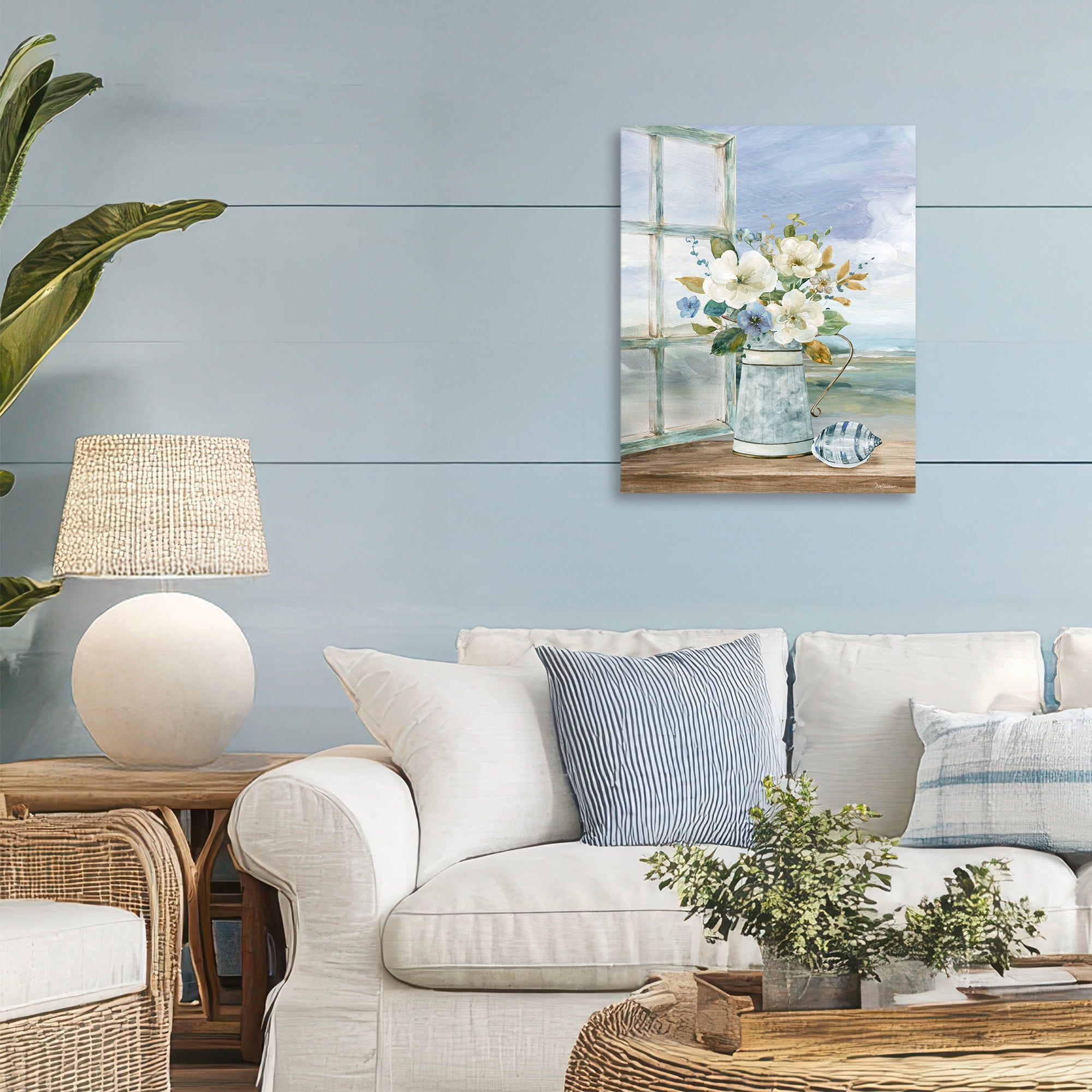 Stupell Industries Seaside Floral Bouquet Window Canvas Wall Art, design by Carol Robinson