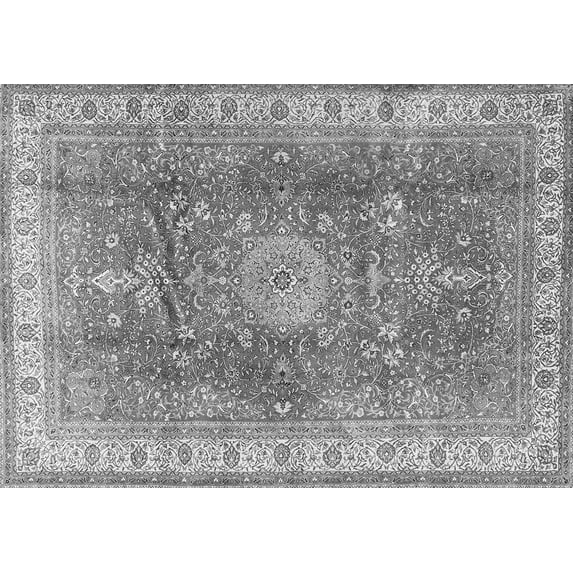 Ahgly Company Indoor Rectangle Medallion Gray Traditional Area Rugs, 8' x 10'