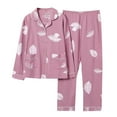 thumbnail image 1 of Pyjama Femme Automne et Hiver Manches Longues Col à Revers Gilet Ensemble Pantalon Grande Taille Tenue d'Intérieur, 1 of 2
