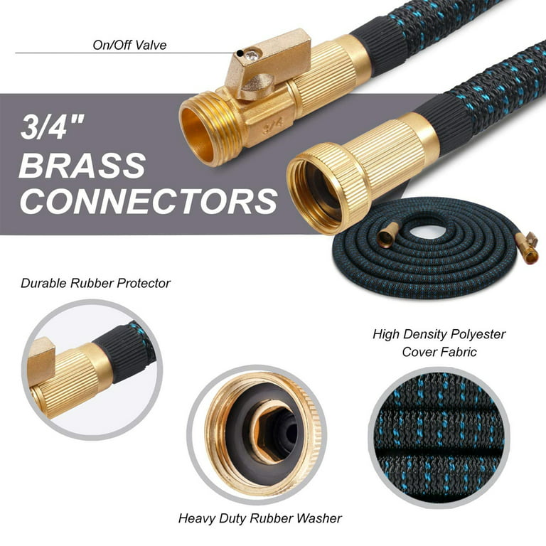  50ft Expandable Garden Hose, 2023 Upgrade Lightweight Extra  Strength Fabric and 3-Layer Latex Core, Reusable 3/4 Solid Brass Fittings,  Dirt-Resistant, No-Kink, Best Choice for Watering and Washing : Patio, Lawn  