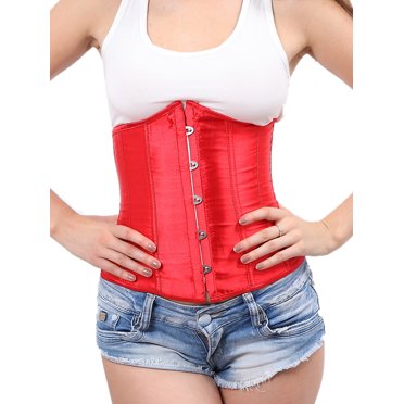 SHYMMUO Women's Renaissance Corset - Brown Floral Underbust Waist Trainer Shapewear