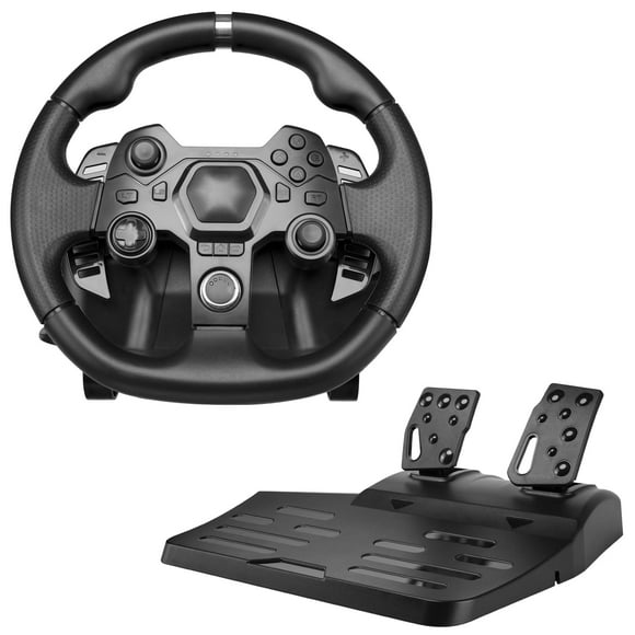 GuileKeys AP7 Racing Wheel, 270° Race Steering Wheel with Pedals and Shift Paddles for PS4, PS3, Switch, PC, Xbox One, Xbox 360, Android