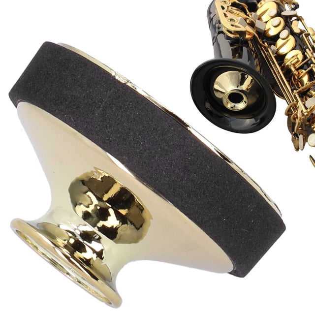 Saxophone Muffler, Ultra Light Size Alto Saxophone Mute ABS Practice Any Time For Children For Beginner For Alto Saxophone Gold