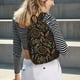 thumbnail image 5 of Disketp Decorative Feathers print Canvas Backpack Lightweight Travel Daypack Student Rucksack Laptop Backpack-Small, 5 of 5