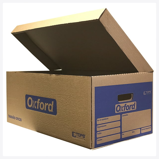 Caja para Archivo Oxford tipo baúl Kraft café Tamaño oficio 60x35x24 cm
