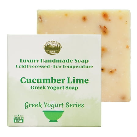 Cucumber Lime 5 Oz Greek Yogurt Soap Bar - Essential Oil Natural Soaps- Great as Anniversary Wedding Gifts - Falls River Soap Company
