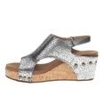 thumbnail image 3 of Corkys Womens Carley Metallic Studded Slingback Wedge  Casual Shoes, 3 of 5