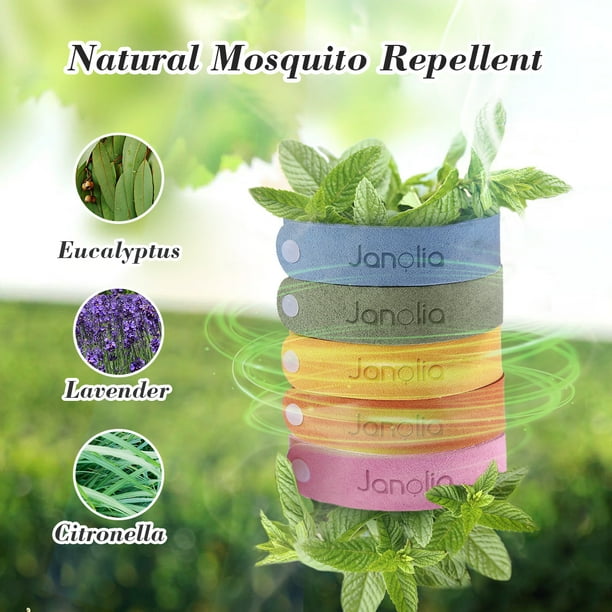 Mosquito Repellent Bracelet, 12 Pcs Natural Citronella Bracelet, DEET