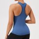 thumbnail image 5 of Camiseta sin mangas de yoga de color liso para mujer - Poliéster, secado rápido UPF50+, tiras reflectantes, camiseta deportiva con espalda nadadora, 5 of 5