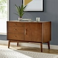thumbnail image 2 of Bowery Hill Mid-Century Wood Media Console Table in Mahogany, 2 of 11