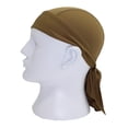 thumbnail image 2 of Sweat Wicking Beanie Cap Hats for Sport Cycling, Skull Cap Cooling Do Rag Pirate Hats Helmet Liner Headwrap for Men Women, Brown, 2 of 3