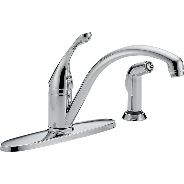 Delta Faucet Collins Single-Handle Kitchen Sink Faucet with Side Sprayer in Matching Finish, Chrome 440-DST