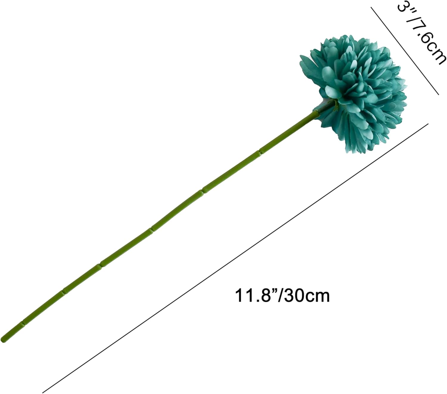 Teal Artificial Ball Chrysanthemum 12 Stems Faux Flowers with Bendable Stems for DIY Wedding Centerpiece Fall Decor Home Arrangements