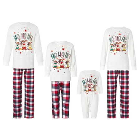 

Matching Family Christmas Pajamas Sets Holiday PJs with Top and Pants Cute 2 Piece Sleepwear for Couples/Women/Men