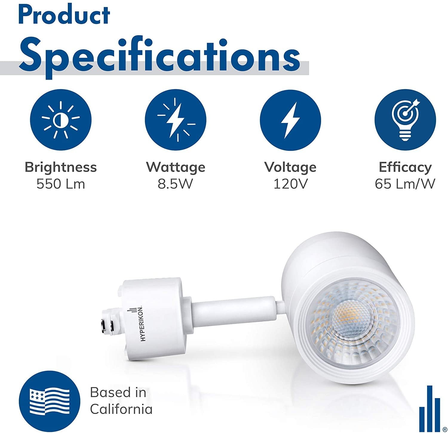 Hyperikon LED Track Head Lighting, H-Type Integrated Track Light, 8.5W=50W, Daylight White, Energy Star, 4 Pack