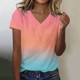 thumbnail image 1 of LVHAOGJOB Womens Tees V Neck Summer Shirts Short Sleeve Print Tops for Ladies Daily, 1 of 5