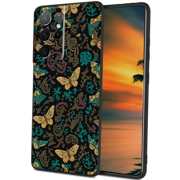 butterfly-1 Phone Case, Degined for Samsung Galaxy S22 Ultra Case Men Women, Flexible Silicone Shockproof Case for Samsung Galaxy S22 Ultra