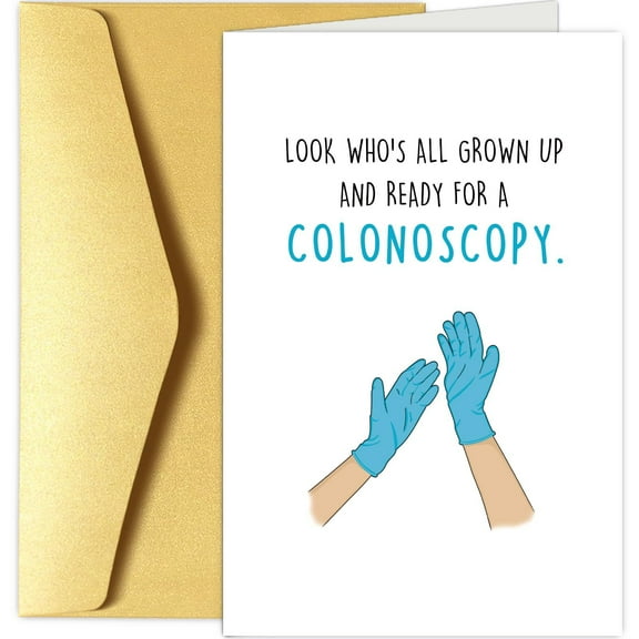 Hilarious Colonoscopy Card - "Look Who's All Grown Up" Greeting Card with Envelope - Perfect for Milestone Birthdays or Light-Hearted Medical Humor