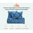 thumbnail image 3 of Twin Comforter Diamond Ruffle Mediterranean Blue 300 GSM Plush Siliconized Microfiber Fill Duvet Insert With 1000 Thread Count Egyptian Cotton Shell Fluffy with Piping & Pillowcases, 3 of 8
