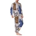 thumbnail image 2 of Salouo Antique Vintage Teapot Coffee Grinder Print Button-Front Long Sleeve Pajama Set for Men, Soft 2Pjs Men's Long Sleeve Sleepwear-XX-Large, 2 of 7