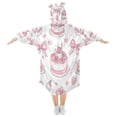 thumbnail image 2 of Wearable Blanket with Sleeves and Pocket Oversized Hooded Sweatshirt 3-14 YR Cute Birthday Cake L, 2 of 7