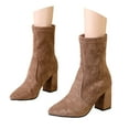 thumbnail image 3 of Elegant Women's Mid Calf Boots for Casual Outfits Featuring Suede Material Round Toe and Block Heel Ideal for Autumn and Winter Comfortable On Design for Versatile Use, 3 of 9