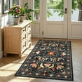 thumbnail image 3 of Lahome Decor 3'x5' Boho Bird Area Rugs,Floral Rug for Living Room Machine Washable,Soft Indoor Carpet,Non-Slip Low Pile for Bedroom Entrance Kitchen Office,Black, 3 of 9