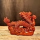 thumbnail image 3 of Green wooden dragon figurine, solid wood twelve zodiac dragon ornament, home living room office decoration, craft, gift., 3 of 3