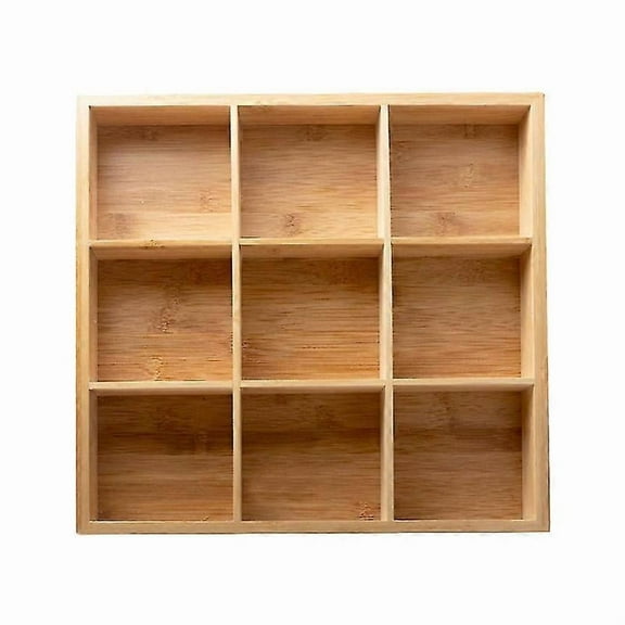 Bamboo Wood Dried Fruit Box 9 Grids Container Divided Snack Dried Fruit Tray
