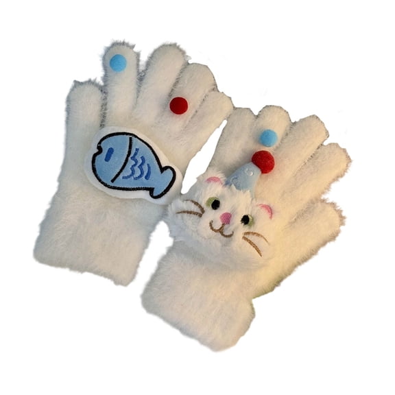 FAWUUDO Winter Gloves for Women, Womens Touch Screen Warm Lining Stretchy Thermal Knitted Gloves for Cold Weather