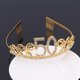 thumbnail image 2 of Corona de tiara de 50 cumpleaños con diamantes de imitación dorados con peine, diadema de 50 cumpleaños, tiara de cristal para fiesta de regalo MFZFUKR CDWJ333, 2 of 8