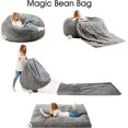 thumbnail image 2 of HABUTWAY Bean Bag Chairs, Variable Shape from Bean Bag to Bed, Convertible Bean Bag Chair for Home, Bedroom, Living Room Grey,King, 2 of 6