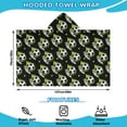 thumbnail image 2 of Black Soccer Balls with Green Elements Pattern Hooded Bath Towel，50"x30" for Ages 3 To 12 Kids, Quick Dry Lightweight Soft Microfiber Hood Beach Towel Cover Up for Kids, 2 of 7