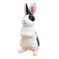 thumbnail image 4 of Lindo y encantador conejito de peluche, juguete de peluche, figura de conejo decorativa para animales Blanco negro, 4 of 9