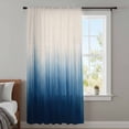 thumbnail image 4 of Blue Ombre Stripe Sheer Curtains 54 Inches Long, Abstract Art Modern Gradient Beige Light Filering Curtains, Breathable Simi Curtain Privacy Drapes for Kitchen Bathroom Small Window Treatment, 4 of 9