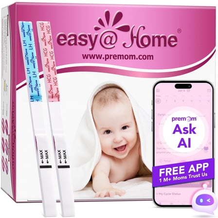 Easy@Home 50 Ovulation Predictor Kit and 20 Pregnancy Test Strips (50 LH   20 HCG)