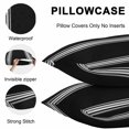 thumbnail image 5 of Throw Pillow Covers 16x16 Inch Set of 2, Black Striped Waterproof Outdoor Pillow Covers, Farmhouse Black White Stripes Decorative Cushion Pillowcases for Couch, Sofa, Bed, Garden, Patio, 5 of 9