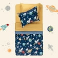 thumbnail image 4 of Sleep Zone Kids Bedding Comforter Set Full/Queen Size - Super Cute & Soft Kids Bedding 7 Pieces Set with Comforter, Sheet, Pillowcase & Sham (Rocket Galaxy), 4 of 7