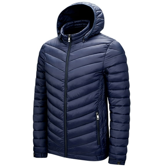 WXLWZYWL Men's Jacket Winter Puffer Jacket Fleece Warm Lightweight Coat Outerwear Cold Weather Jackets