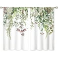 thumbnail image 6 of Green Leaves Flower Eucalyptus Botanical Small Kitchen Curtains Rustic Plant Window Treatment Floral Sage Mint Green Cafe Short Curtains for Bathroom Dining Tier Treatment Drapes 27.5x39 inch, 6 of 6