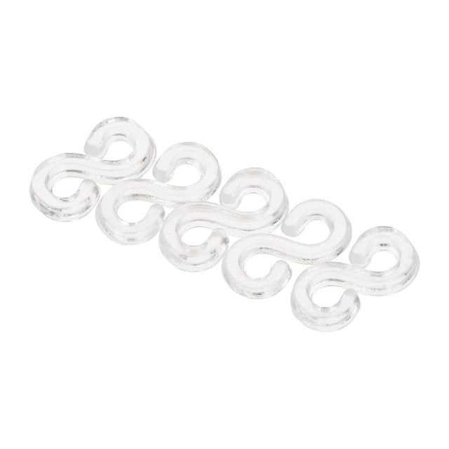 Unique Bargains S Shape Clips Connectors Rubber Band Plastic Kit with Box Clear 300 Pack