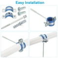 thumbnail image 4 of Uxcell 6 Pcs 0.9-1.1 pulgadas Soporte de tubo de anillo dividido ajustable de alta resistencia, plata/azul, 4 of 5