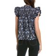 thumbnail image 2 of Sail to Sable womens  Flutter Sleeve Top, L, Navy, 2 of 2