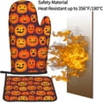 thumbnail image 5 of Halloween Funny Pumpkins Oven Mitts and Pot Holders 2 Pcs Set Oven Glove and Potholder Suitable for Barbecues Baking Cooking Microwave, 5 of 6