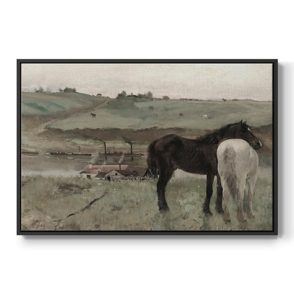 Vintage Animal Print-XLIX By Wexford Home Framed in Black Wood Gallery Wrapped Canvas 17 in. x 25 in.