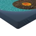 thumbnail image 2 of Ambesonne Yoga Fitted Sheet, Yin Yang Flower Teal Brown, Full Size, Slate Blue Turquoise, 2 of 3