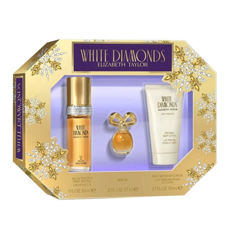 Elizabeth Taylor White Diamonds Women's Fragrance 3 Piece Gift Set, 1.0 fl. oz. Eau de Toilette