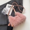 thumbnail image 2 of Bolso Hombro Esponjoso Piel Sintética para Mujer Felpa Suave Fiesta () Rosa, 2 of 9